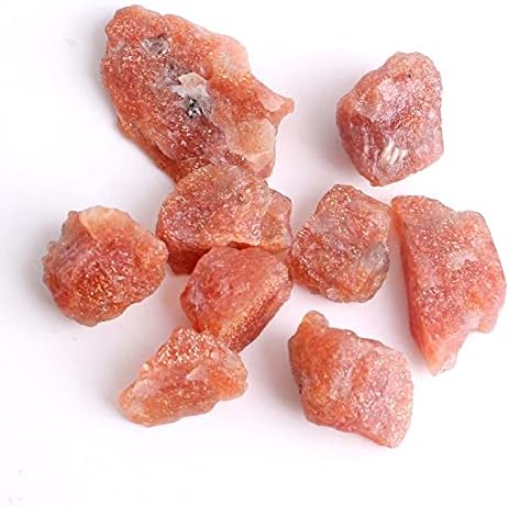 QIAONNAI ZD1226 1 PC 20-30g Doğal Kaba Sunstone Mineraller Kuvars Altın Gösterişli Aktif Kristal Düzensiz Ham Taş