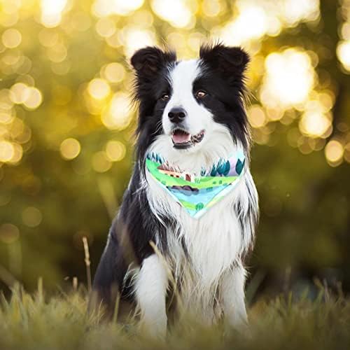 2 Paket Köpek Bandana Ülke Rahat Ev Baskı Pet Eşarp Ayarlanabilir Üçgen Önlükler Fular Köpek Aksesuarları Küçük Orta