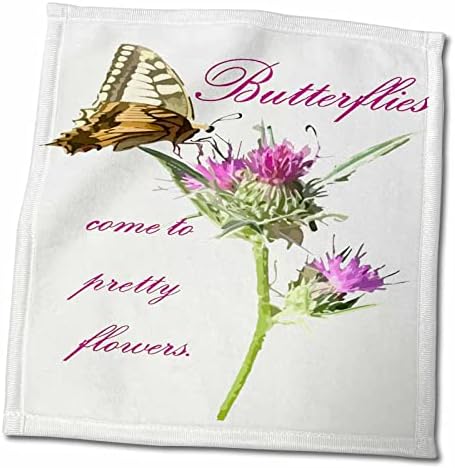 3dRose Kelebekler Güzel Çiçeklere Gelir Kore Atasözü-Havlular (twl-275613-3)