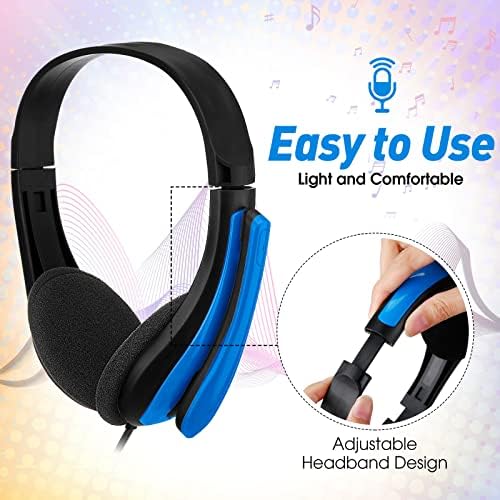 Hoteam 25 Paket Mikrofonlu Kulaklıklar Toplu Renkli Sınıf Kulaklıklar PC için Mikrofonlu Set Kablolu 3.5 Jack Evrensel