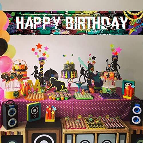 MEFENG 80'in 90'ın Doğum Günü Hip Hop Tema Mutlu Doğum Günü Backdrop Radyo Moda Renkli Doğum Günü Süslemeleri-9. 8x1.6
