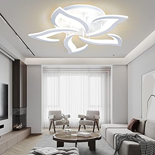 KINDLOV Modern dim LED tavan ışık, 35 W Petal avize gömme montaj ışık fikstür ile uzaktan, tavan lambası oturma odası