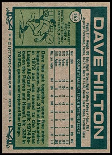 1977 Topps 163 Dave Hilton Toronto Mavi Jayler (Beyzbol Kartı) NM / MT Mavi Jayler