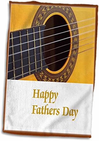 Gitarla Mutlu Babalar Günü'nün 3dRose Baskısı Yakın Çekim-Havlular (twl-204987-3)