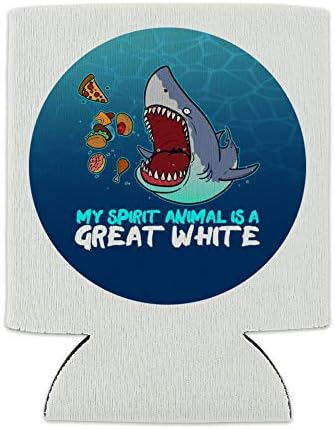 Ruh Hayvanım, Komik Bir Şey Yiyebilecek Büyük Beyaz Bir Köpekbalığıdır Soğutucu-İçecek Kılıfı Sarılabilir Katlanabilir