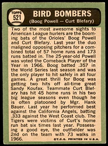 1967 Topps 521 Kuş Bombardıman Uçakları Boog Powell / Curt Blefary Baltimore Orioles (Beyzbol Kartı) Dekanın Kartları