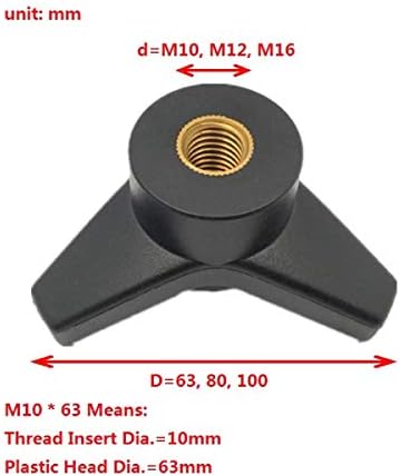 Üçgen Ok 3 Loblu Plastik Sıkma Topuzu M10 M12 M16 Dişi Dişli(M12x80(1 adet))