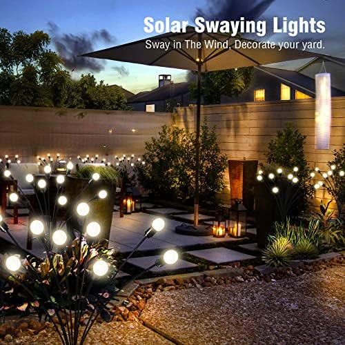 FRSTONA güneş bahçe ışıkları 2 paket 10LED açık su geçirmez Firefly ışık Yard dekoratif güneş enerjili veranda yolu