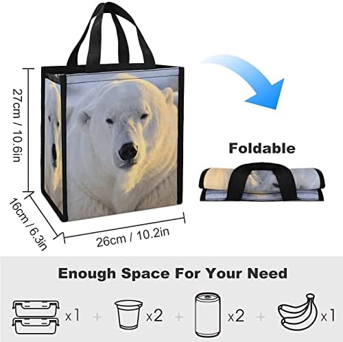 Kutup ayısı görüntüleri öğle yemeği kutusu buz soğutucu Tote çanta yalıtım çanta taşınabilir çalışma piknik için