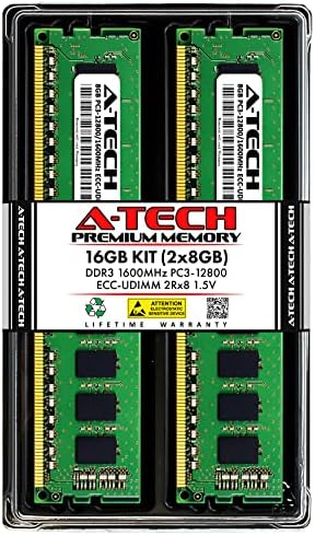 A-Tech 16GB Kiti (2x8GB) RAM Synology RackStation RS3413xs + NAS / DDR3 1600MHz PC3 - 12800 ECC UDIMM 2Rx8 1.5 V 240-Pin