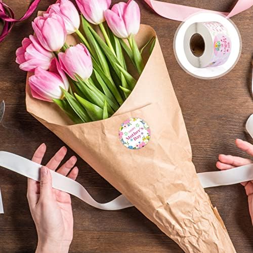 600 ADET Mutlu anneler Günü Hediye Etiketleri ve Çıkartmalar, 4 Stilleri Çiçek Asılı Etiketleri Dize ile 500 ADET