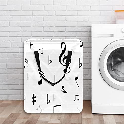 Müzik Not Baskı Katlanabilir çamaşır sepeti, 60L Su Geçirmez çamaşır sepetleri çamaşır Kutusu Giysi Oyuncak Depolama