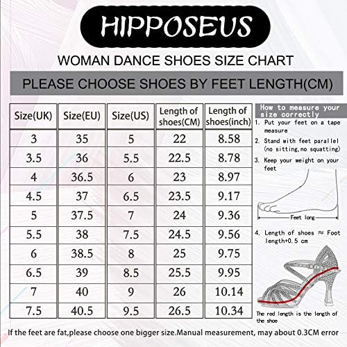 HİPPOSEUS kadın Latin Dans Ayakkabıları Burnu açık Balo Salonu Salsa Dans Uygulama Performans Ayakkabı, Model 221