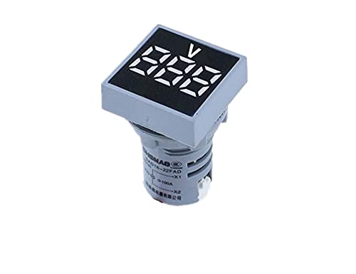 ANZOAT 22mm Mini Dijital Voltmetre Kare AC 20-500V Volt voltmetre Metre Güç LED Gösterge Lambası Ekran (Renk: Mavi)