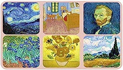 Bardak Altlığı-Van Gogh'un 6 Farklı Görüntüsünden Oluşan Set, Mantar Destekli, sunta