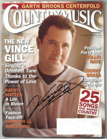 Vince Gill imzalı Country Müzik Tam Dergisi Ekim / Kasım 2000-Hologram GG36335-JSA Sertifikalı-Müzik Dergileri