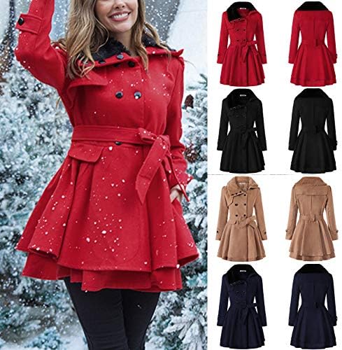 LİSTHA Deri Ceket Kaban Artı Boyutu Kadın Kış Yün Uzun Palto Dış Giyim