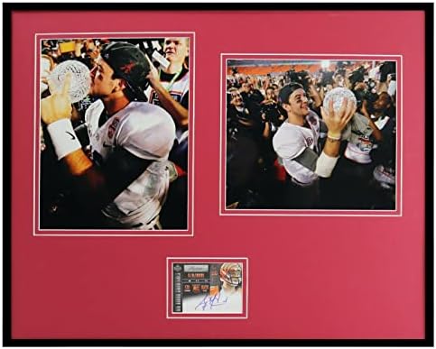 AJ McCarron İmzalı Çerçeveli 16x20 Çaylak Kartı ve Fotoğraf Ekranı PANİNİ Alabama - İmzalı NFL Fotoğrafları