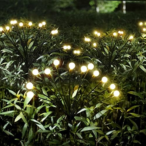 Yılıaw güneş Firefly ışıkları 12 LED güneş dış mekan ışıkları su geçirmez yıldız patlaması sallanan bahçe ışıkları