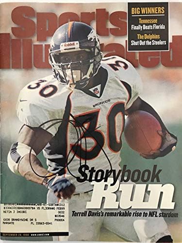 Terrell Davis imzaladı Sports Illustrated 28 Eylül 1998-İmzalı NFL Dergileri