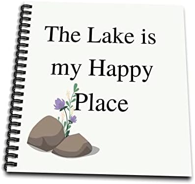3 Metin ile taştaki bir çiçeğin gül görüntüsü göl benim mutluluğumdur. - Çizim Kitapları (db-364426-2)