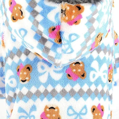 SMALLLEE_LUCKY_STORE Yılbaşı Polar Kapüşonlu Mont Kışlık Köpek Kıyafetleri, Mavi (XY000342-blue-L)