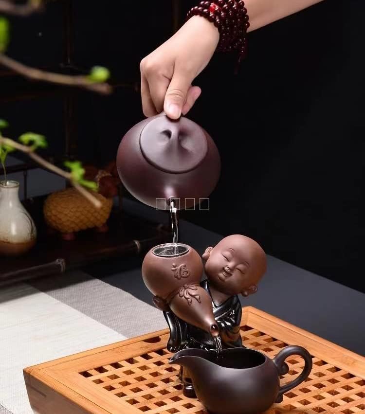 Yaratıcı Küçük Keşiş mor kil çay bardağı, çay pet, Kung fu çay seti, aksesuarları seramik çay filtresi net tembel