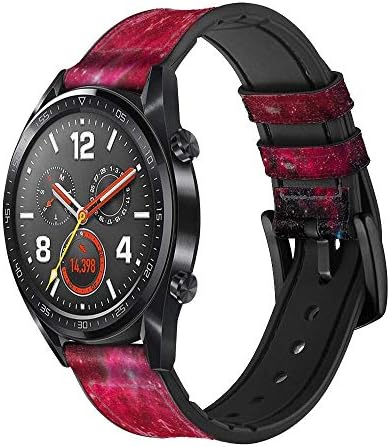 CA0677 Zodyak Kırmızı Galaxy Deri ve Silikon kordon akıllı saat Kayışı Kol Saati Smartwatch akıllı saat Boyutu (22mm)