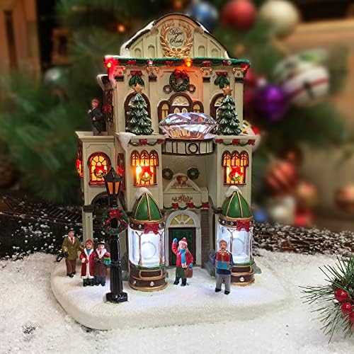 Noel Köyü Binası, LED Işıklı ve Noel Müzikli Frosty's Güzel Kuyumcu-Güç Adaptörü (Dahil) (10,8 Y x 7,1 G x 8,6 D)