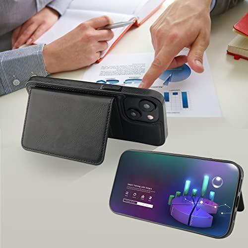 Bocasal Cüzdan Kılıf iPhone 14 MagSafe ile Uyumlu Manyetik RFID Engelleme Ayrılabilir Premium PU Deri Flip Case Kart