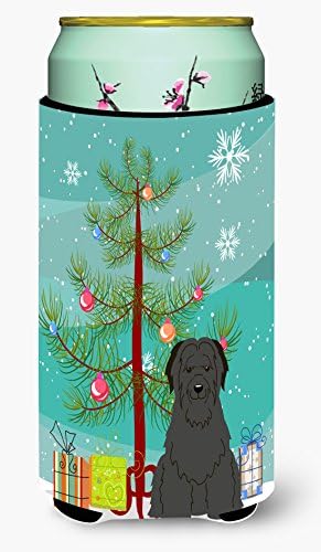 Caroline'ın Hazineleri BB4206TBC Merry Christmas Ağacı Briard Siyah Uzun Boy Hugger, Can Soğutucu Kol Hugger Makinede