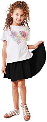 KİDPİK Fun & Flairy Skirt & Active Short Hybrid-Çizgili Örgü, Çift Fırfırlı, Önden Bağlamalı veya Basic Patenci Salıncağı