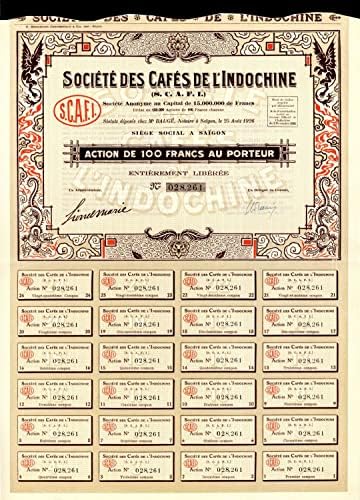 Societe Des Cafes de L'INDOCHİNE - Stok Sertifikası