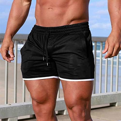 Erkek Atletik Şort Büyük ve Uzun Boylu Erkekler Bahar ve Yaz Düz Renk Kısa Erkek Şort Setleri Kıyafetler Yaz Siyah