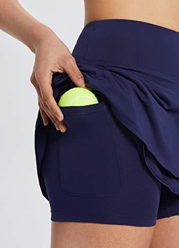 BALEAF kadın Pilili Tenis Etekler Katmanlı Fırfır Mini Etekler Şort Koşu Egzersiz
