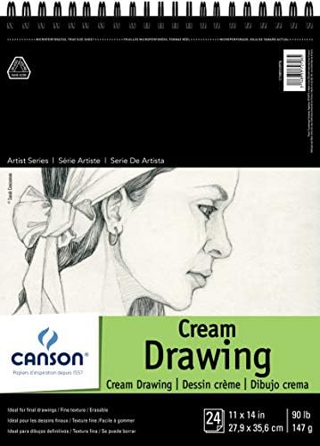 Canson Sanatçı Serisi Çizim Kağıdı, Krem, Kablolu Ped, 5.5x8.5 inç, 60 Yaprak (90lb/147g) - Yetişkinler ve Öğrenciler